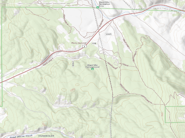 USGS topographic map of Ward Mountain Campground