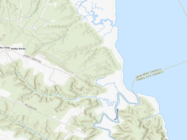 USGS topographic map of Ware Creek WMA