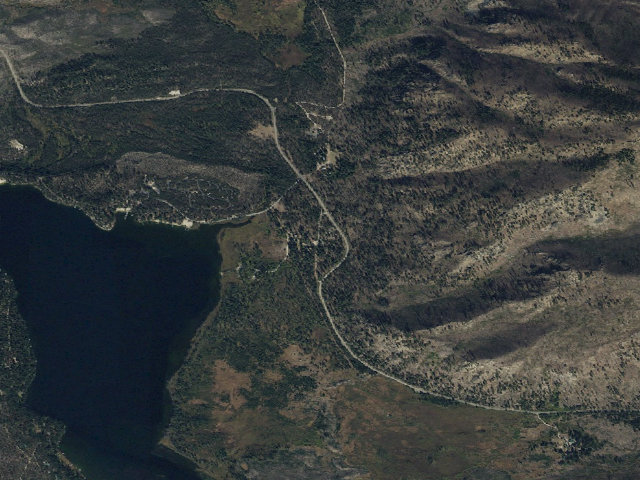 Aerial image of Warm Lake Campground