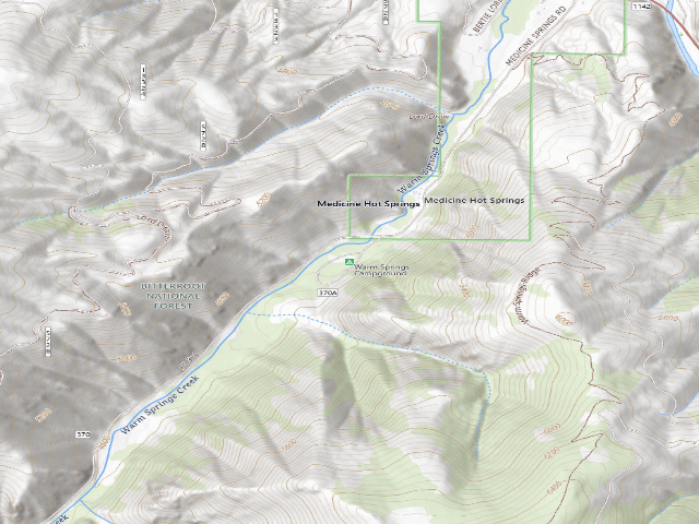 USGS topographic map of Warm Springs Campground