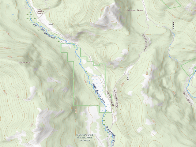 USGS topographic map of Warm Springs Campground