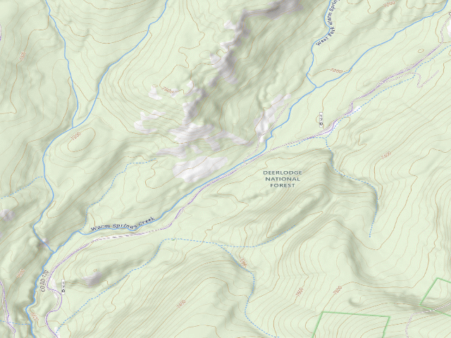 USGS topographic map of Warm Springs Creek-001C