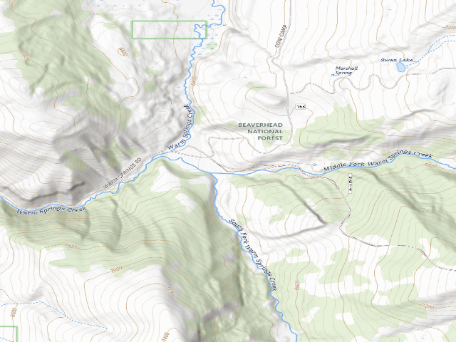 USGS topographic map of Warm Springs Dispersed Site