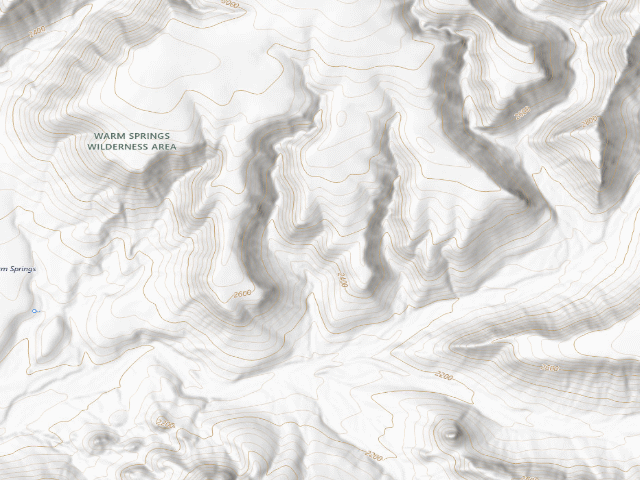 USGS topographic map of Warm Springs Wilderness