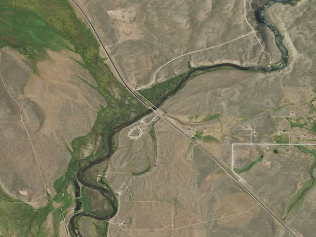 Aerial image of Warren Bridge Campground