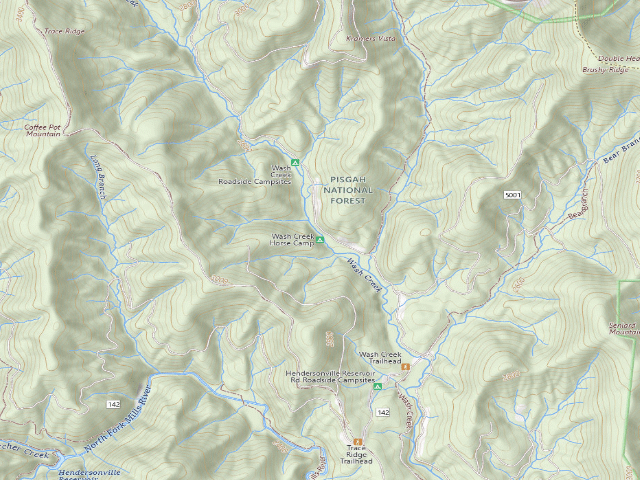 USGS topographic map of Wash Creek Horse Camp