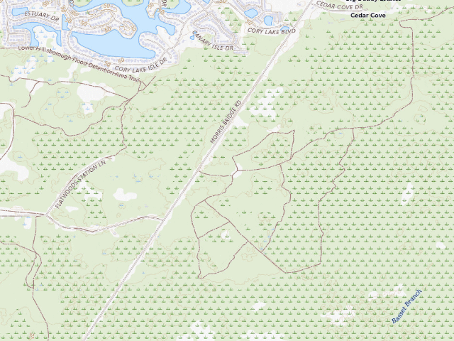 USGS topographic map of Washburn (Lower Hillsborough Wilderness Preserve)