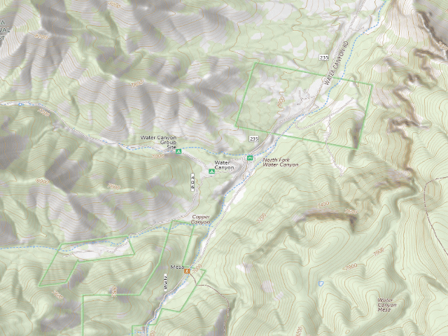 USGS topographic map of Water Canyon Group Campground