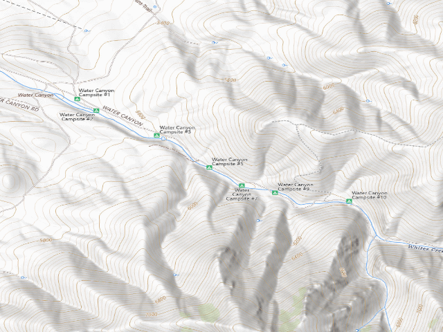USGS topographic map of Water Canyon Recreation Area