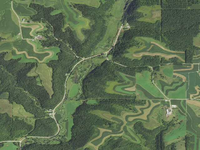 Aerial image of Waterloo Creek WMA