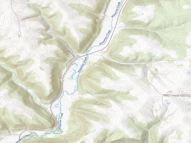 USGS topographic map of Waterloo Creek WMA