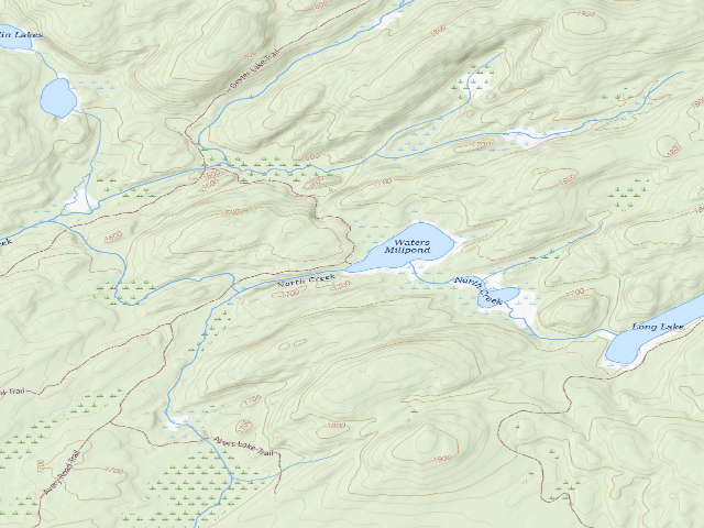 USGS topographic map of Waters Millpond #1 (Ferris Lake Wild Forest)