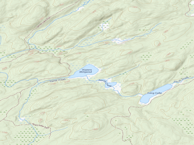 USGS topographic map of Waters Millpond #2 (Ferris Lake Wild Forest)