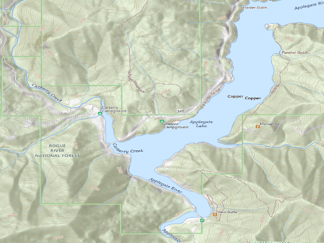 USGS topographic map of Watkins Campground