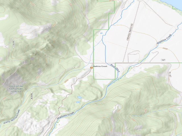 USGS topographic map of Watkins Trailhead