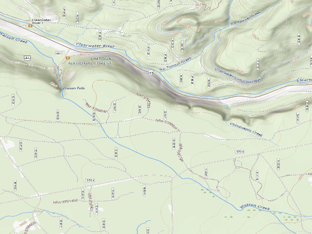 USGS topographic map of Watson Creek Forest Camp