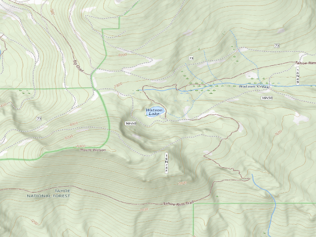 USGS topographic map of Watson Lake Campground