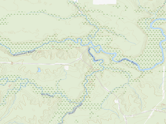 USGS topographic map of Wattensaw Camping Area #12
