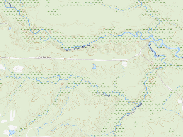 USGS topographic map of Wattensaw Camping Area #17