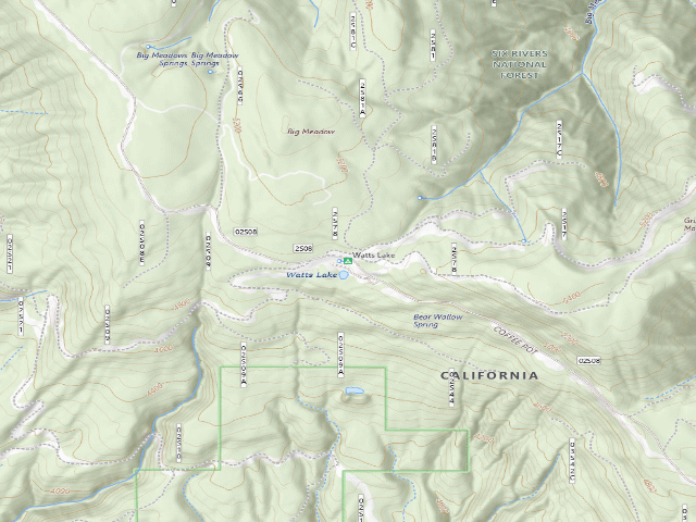 USGS topographic map of Watts Lake