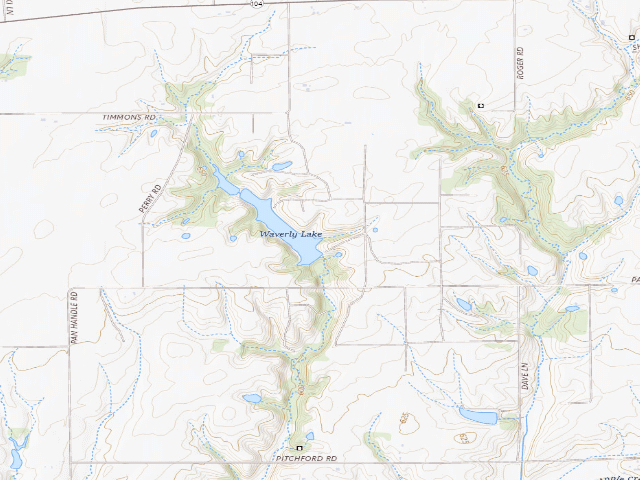 USGS topographic map of Waverly Lake