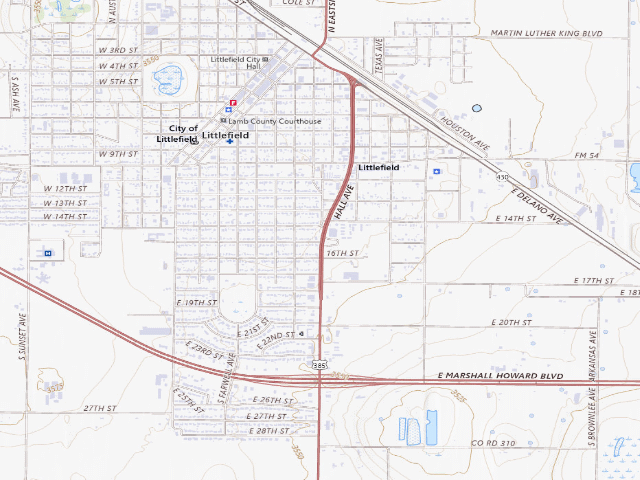 USGS topographic map of Waylon Jennings RV Park (North)