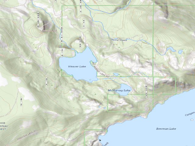 USGS topographic map of Weaver Lake