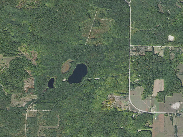 Aerial image of Weber Lake State Forest Campground