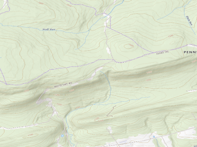 USGS topographic map of Weiser State Forest roadside campsite H004