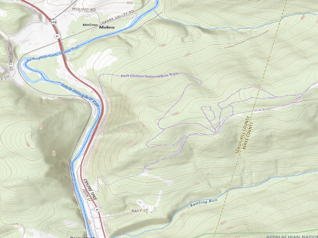 USGS topographic map of Weiser State Forest roadside campsite PC001
