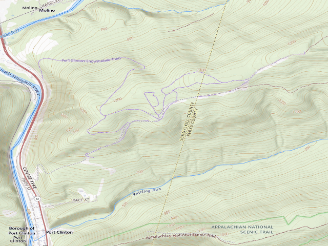 USGS topographic map of Weiser State Forest roadside campsite PC003