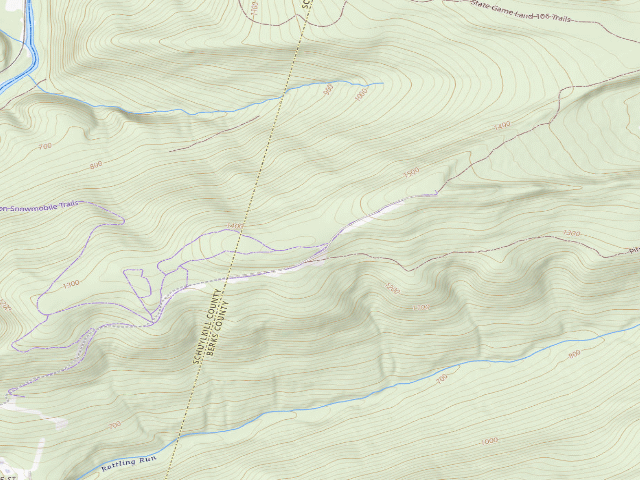 USGS topographic map of Weiser State Forest roadside campsite PCG001