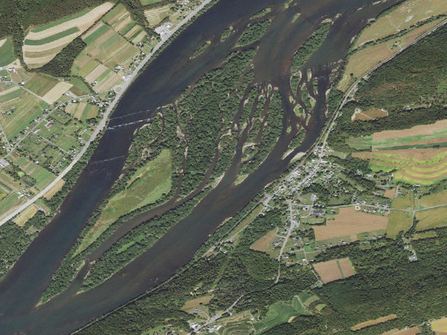 Aerial image of Weiser State Forest water-trail campsite 107B