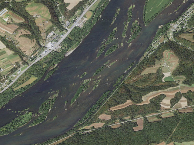 Aerial image of Weiser State Forest water-trail campsite 111