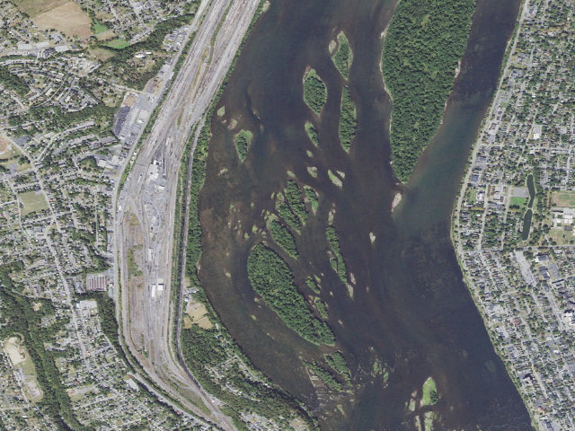 Aerial image of Weiser State Forest water-trail campsite 74a