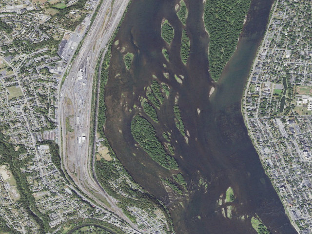 Aerial image of Weiser State Forest water-trail campsite 74b