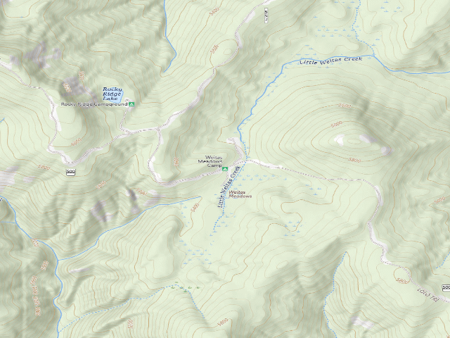 USGS topographic map of Weitas Meadows Camp