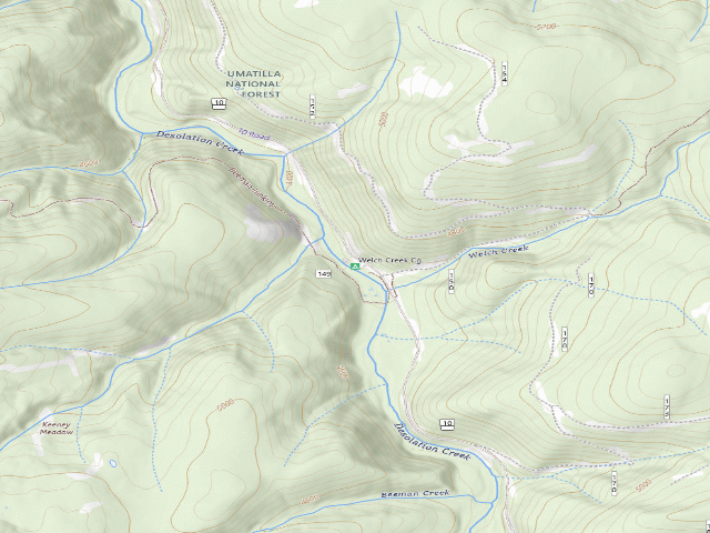 USGS topographic map of Welch Creek