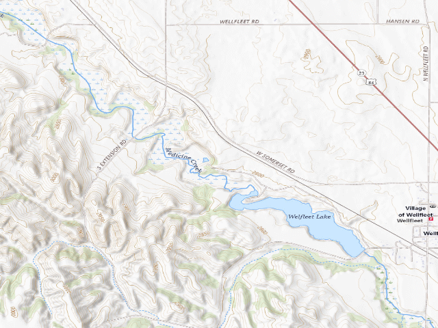 USGS topographic map of Wellfleet WMA