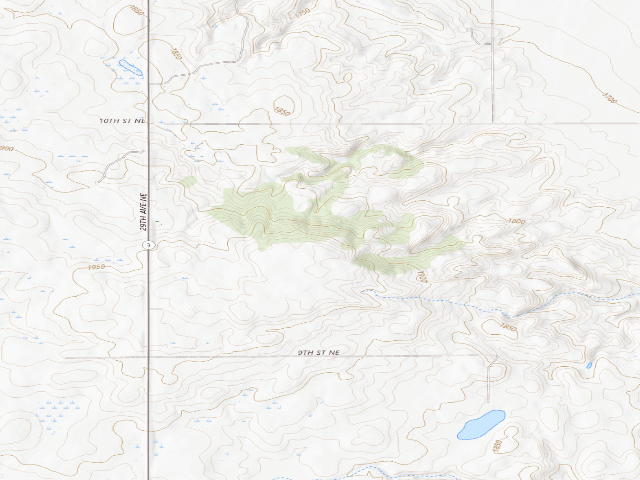 USGS topographic map of Wells County WMA (Wells County)