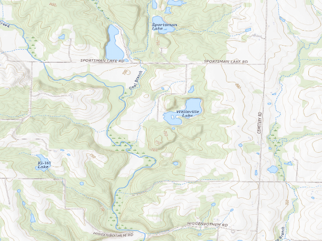 USGS topographic map of Wellsville Lake Conservation Area