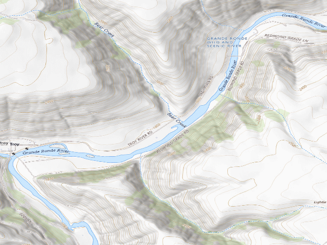 USGS topographic map of Wenaha Wildlife Area - Headquarters