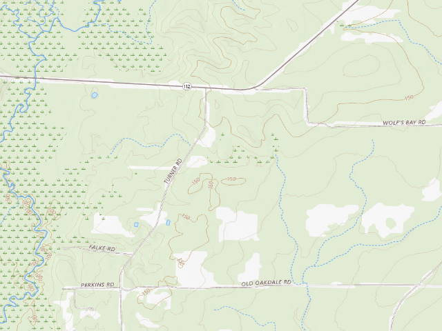 USGS topographic map of West Bay WMA camping area -- Wolf Bay Camp Site