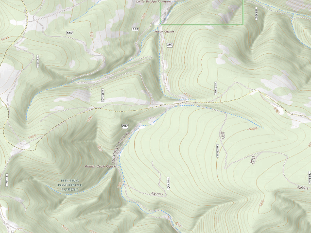 USGS topographic map of West Big Belts Gfa - Confederate Gulch Cua