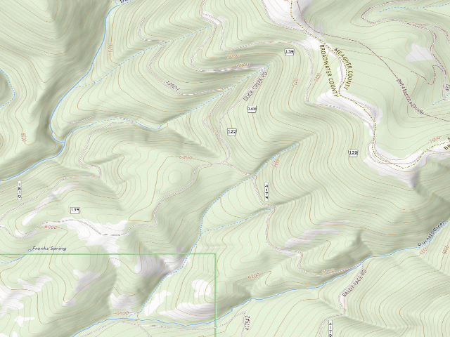 USGS topographic map of West Big Belts Gfa - Duck Creek Cua
