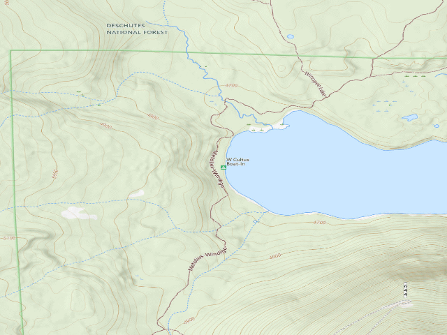 USGS topographic map of West Cultus Boat-In