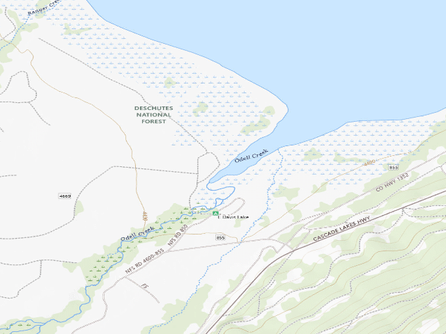 USGS topographic map of West Davis Lake