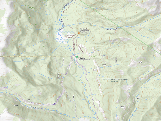 USGS topographic map of West Eagle Meadows Campground