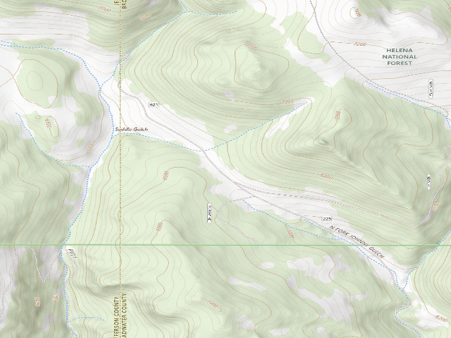 USGS topographic map of West Elkhorns Gfa - Johnny'S Gulch Cua