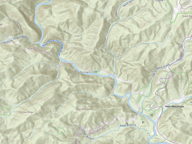 USGS topographic map of West Fork Campground